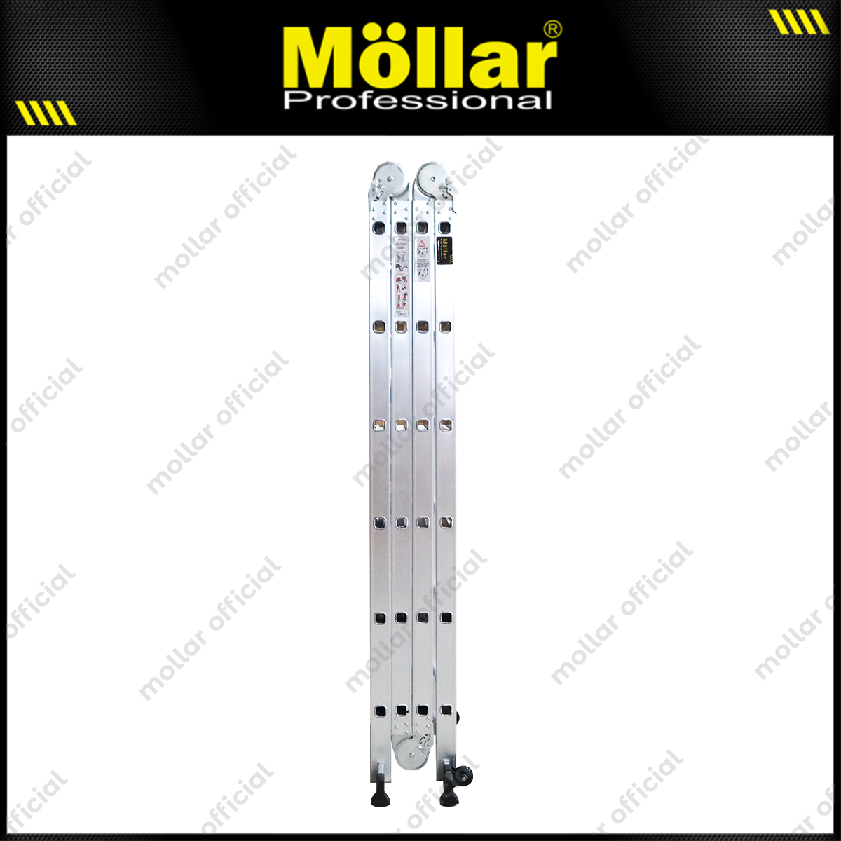 MOLLAR Tangga Lipat Almunium 4x6 7 meter 2 Roda