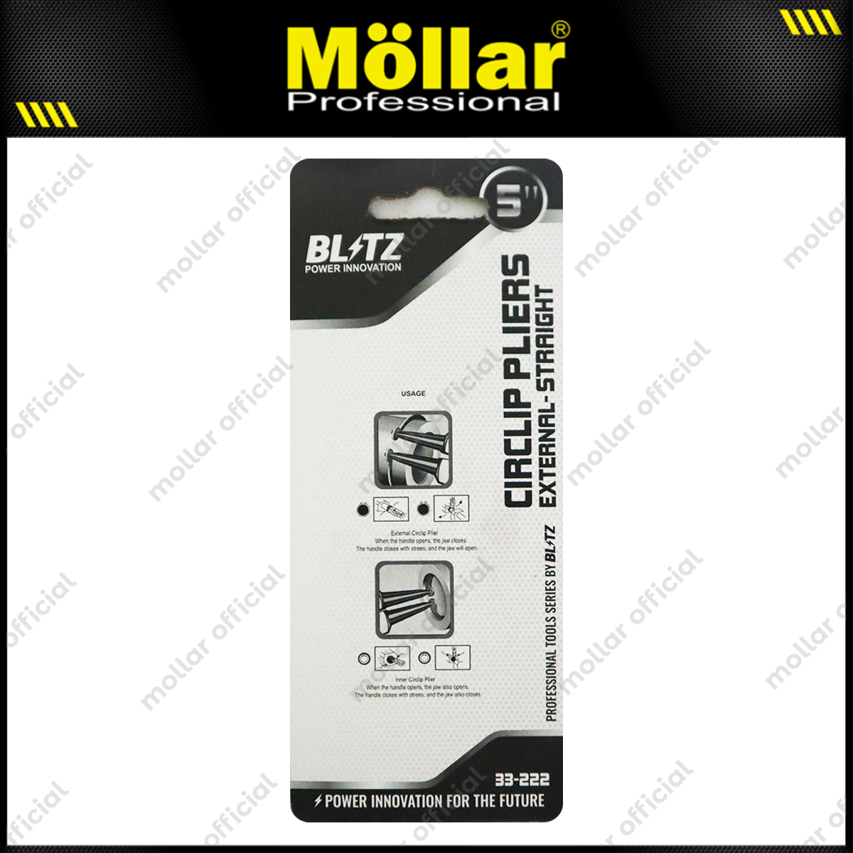 BLITZ 33-222 Tang Circlip Lurus Buka 5" / Tang Snapring External Straight