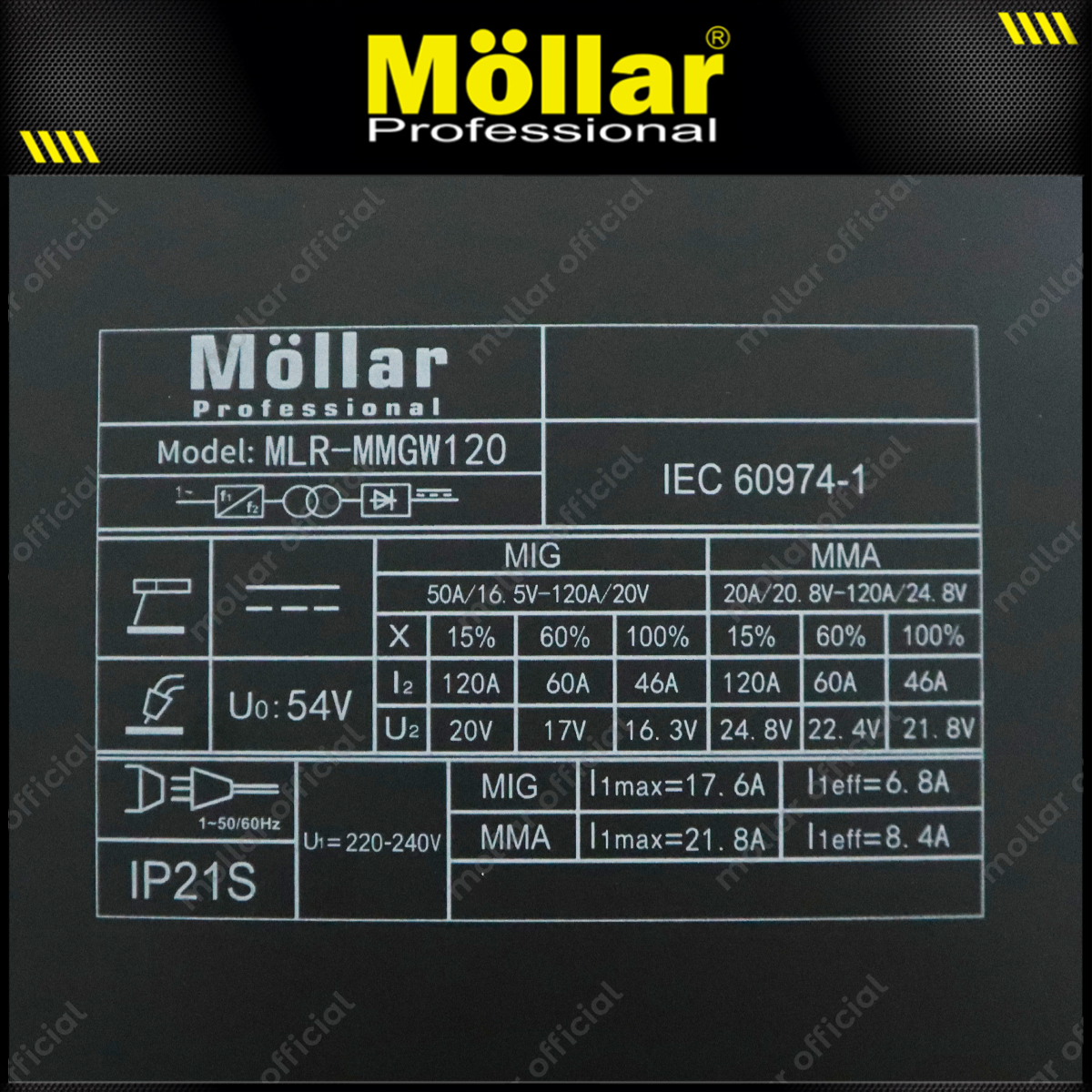 MOLLAR MIG/MMA 120A Mesin Las Inverter