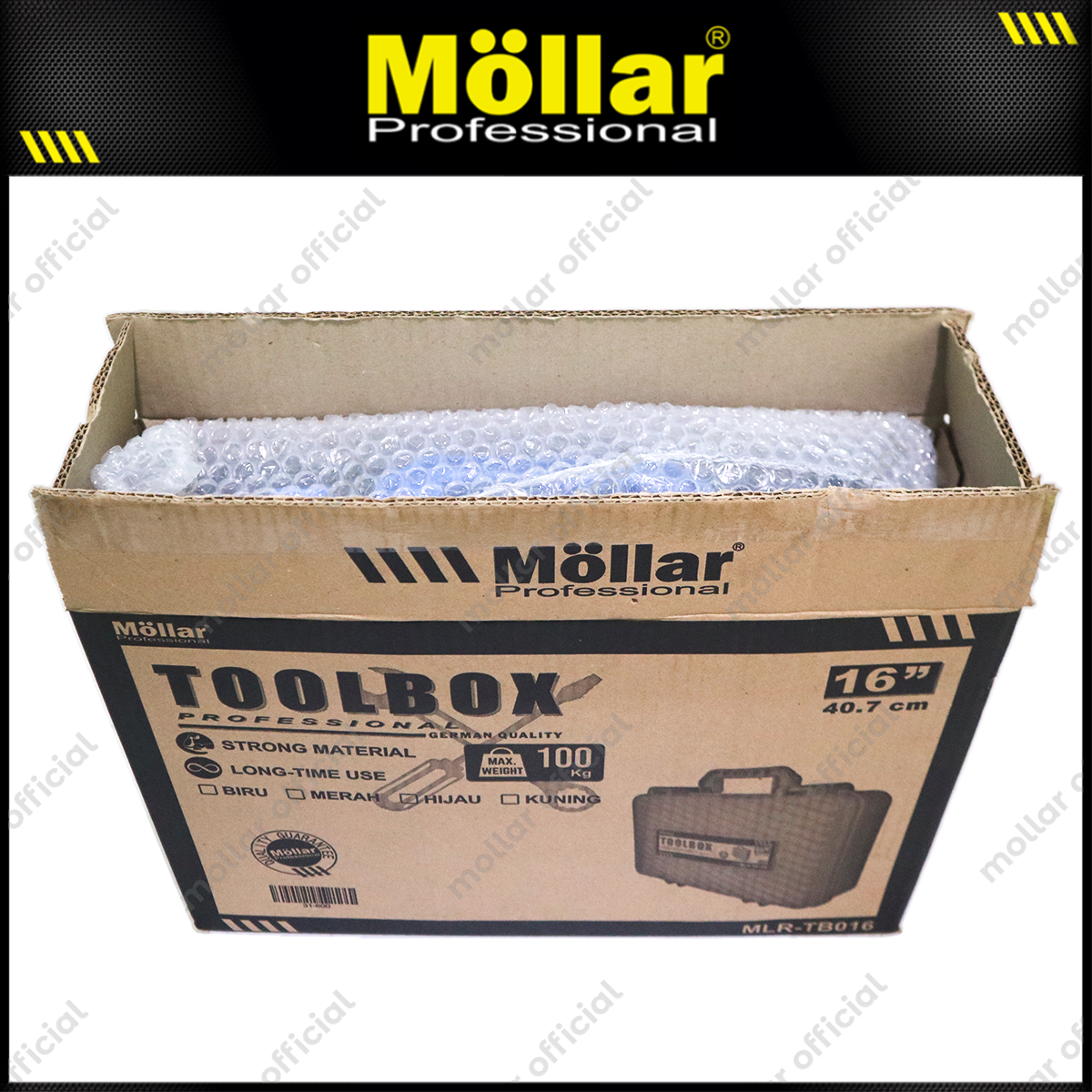 MOLLAR MLR-TB016 Tool Box Plastik 16" - Biru 31-600-B