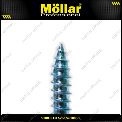 MOLLAR 93-049 Sekrup FH 6 x 1-1/4 - 100 pcs