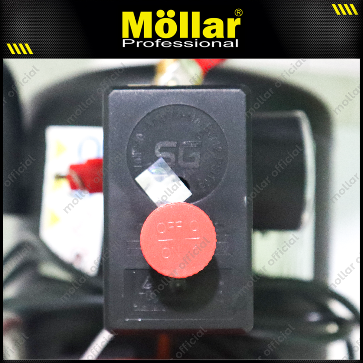 MOLLAR MLR-AC-1024BP Mesin Kompresor Angin Oilless 3/4 HP 24 Liter Black Panther