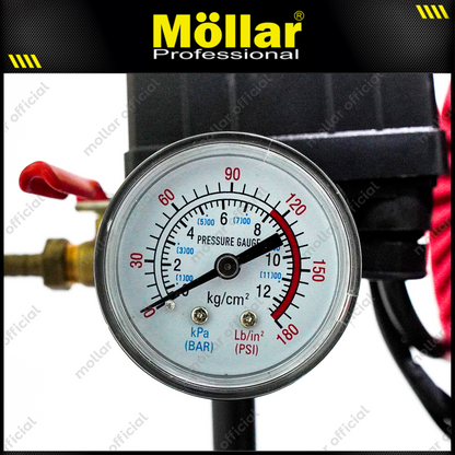 MOLLAR MLR-AC-1515BP Mesin Kompresor Angin Oilless 1 HP 15 Liter Black Panther