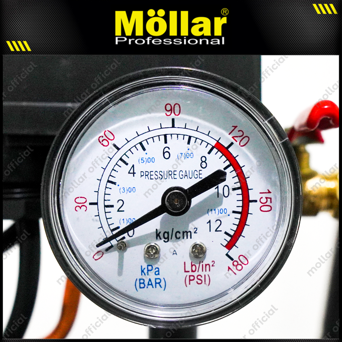MOLLAR MLR-AC-1535BP Mesin Kompresor Angin Oilless 1 HP 35 Liter Black Panther