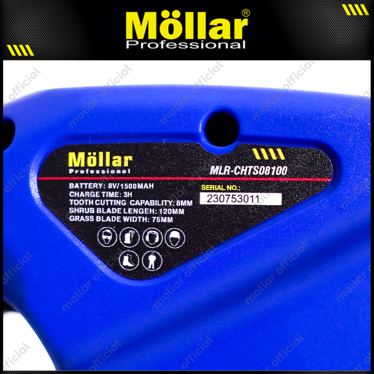 MOLLAR CHTS08100 Mesin Potong Rumput Baterai 8V / Cordless Hedge Trimmer