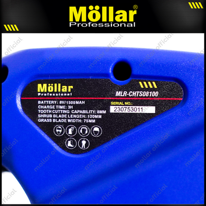 MOLLAR CHTS08100 Mesin Potong Rumput Baterai 8V / Cordless Hedge Trimmer