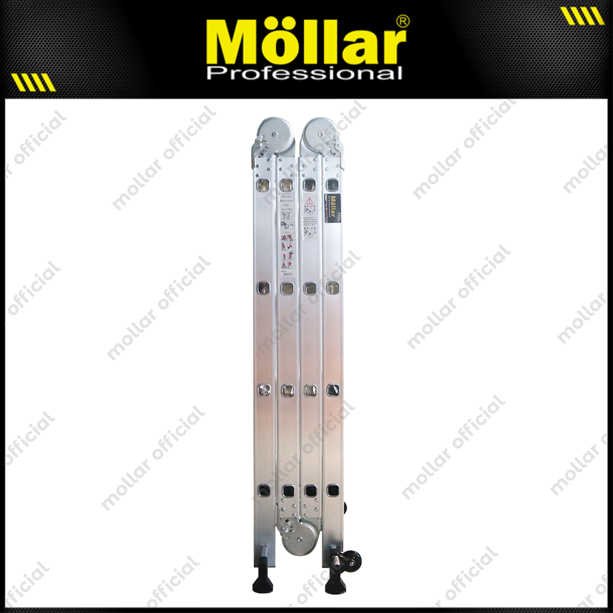 MOLLAR Tangga Lipat Almunium 4x4 4.6 meter 2 Roda