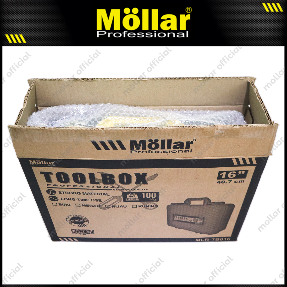 MOLLAR MLR-TB016 Tool Box Plastik 16" - Kuning 31-600-Y