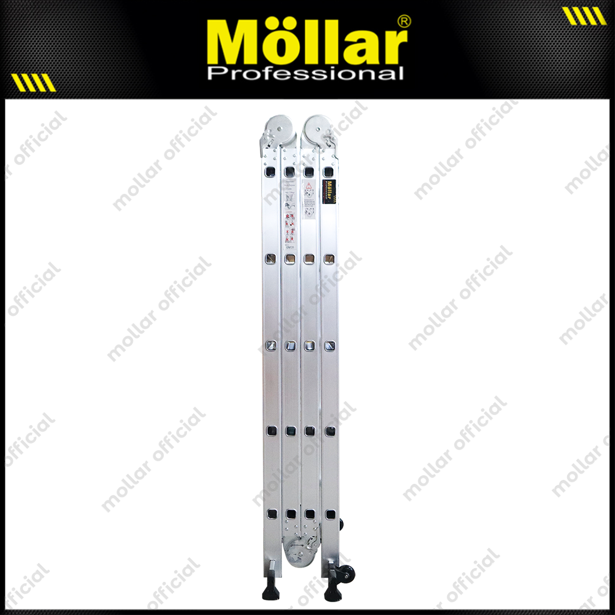 MOLLAR Tangga Lipat Almunium 4x5 5.8 meter 2 Roda