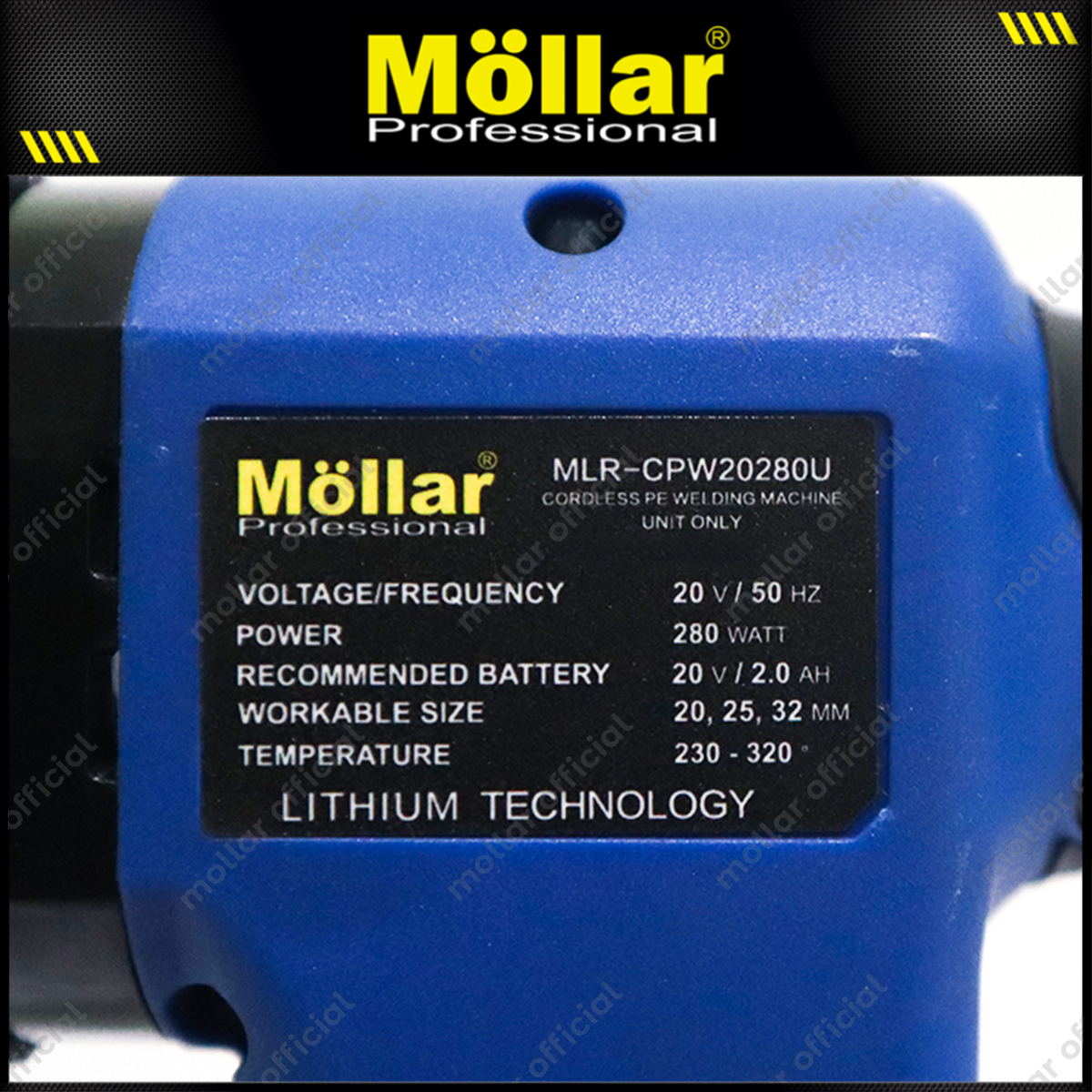 MOLLAR CPW20280-U POLOSAN Cordless Pipe Welder 20V Tanpa Baterai & Charger