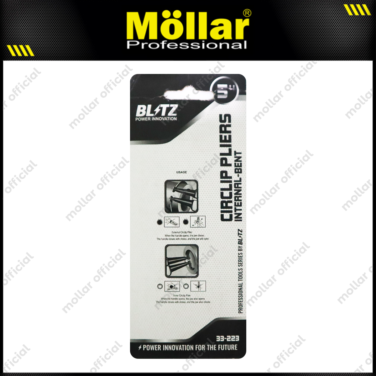 BLITZ 33-223 Tang Circlip Bengkok Tutup 5" / Tang Snapring Internal Bent