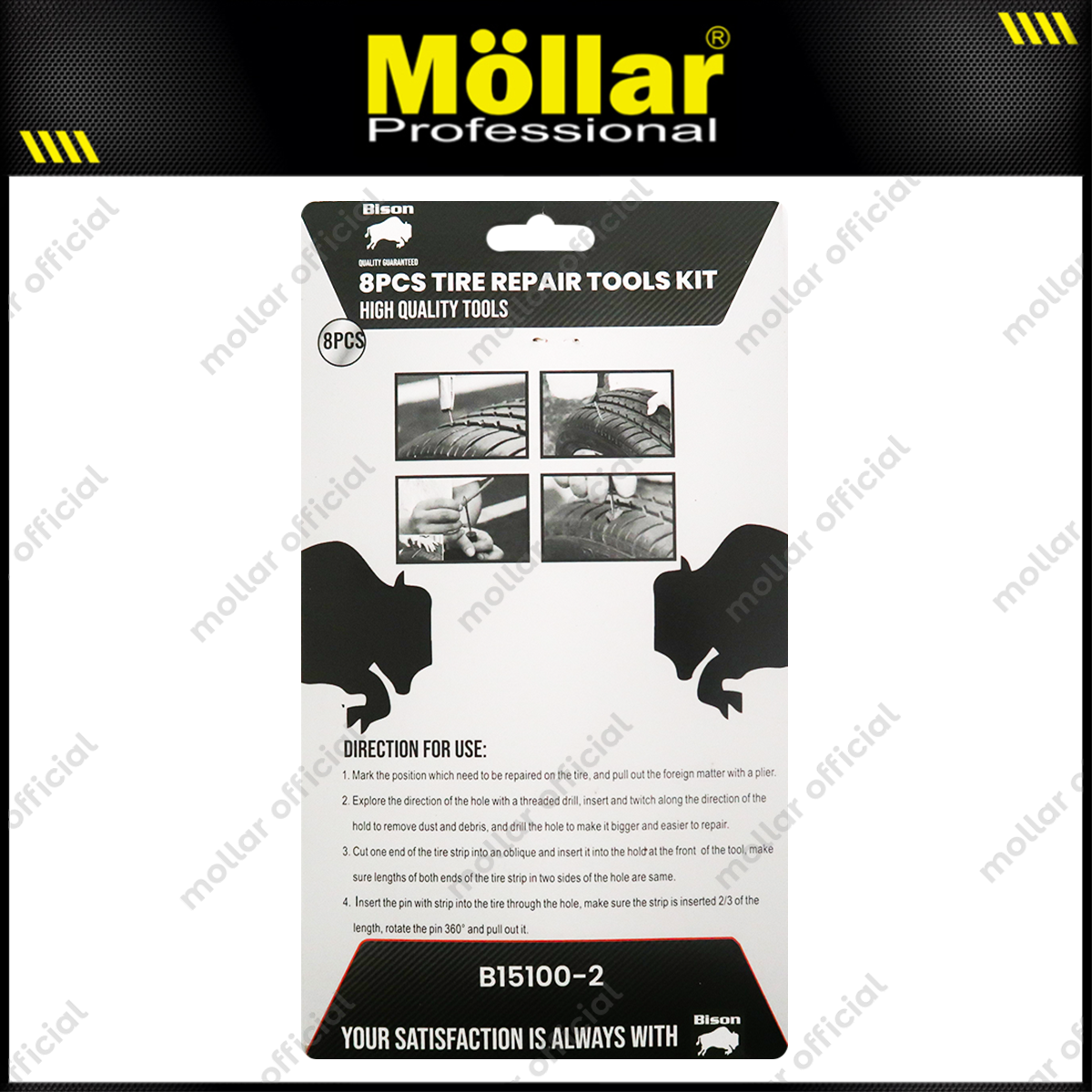 BISON B15100 Alat Tambal Ban Tubles Set Gagang Plastik