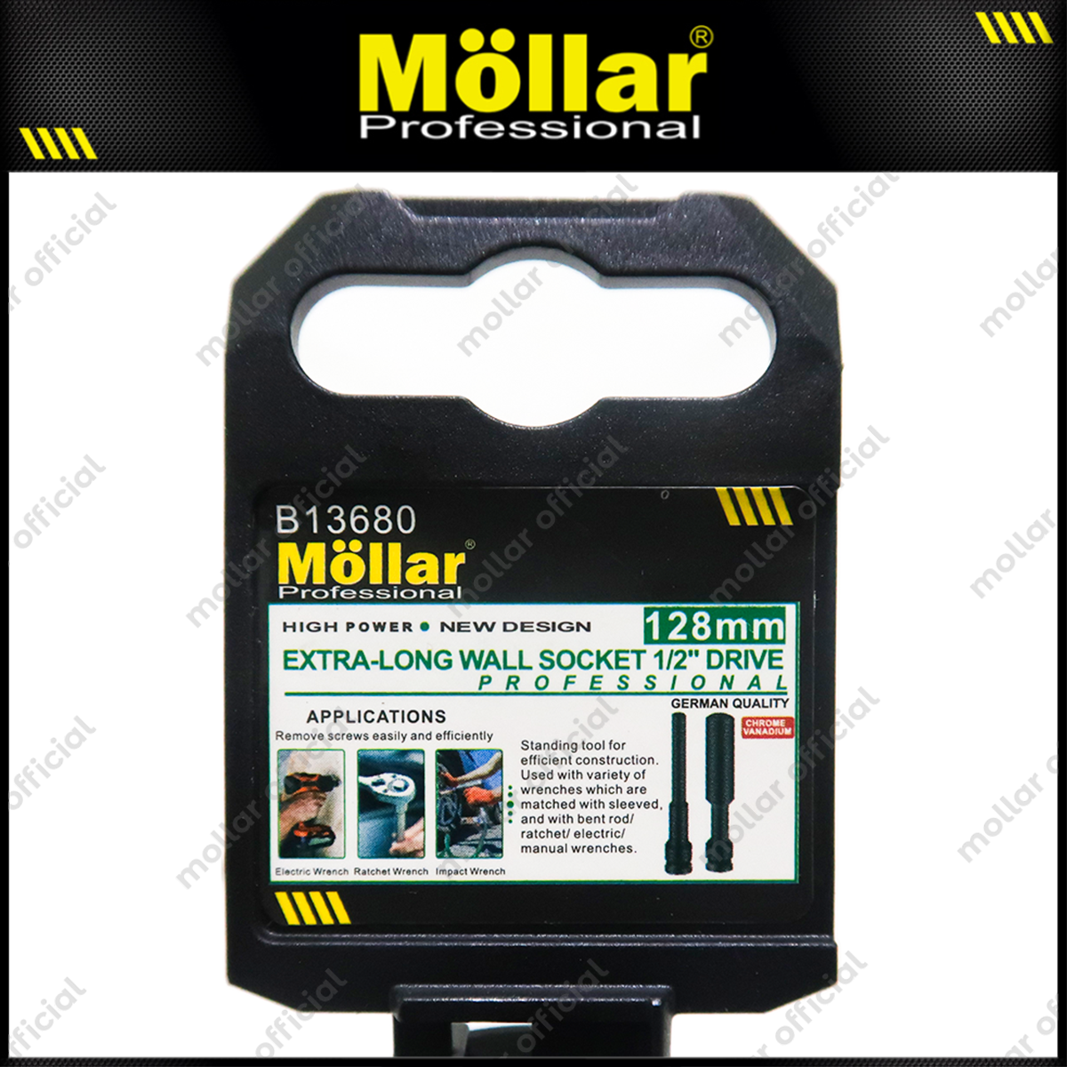 MOLLAR B13680 Mata Sok Impact Panjang Extra Long 128 mm 1/2" 6PT 10 mm