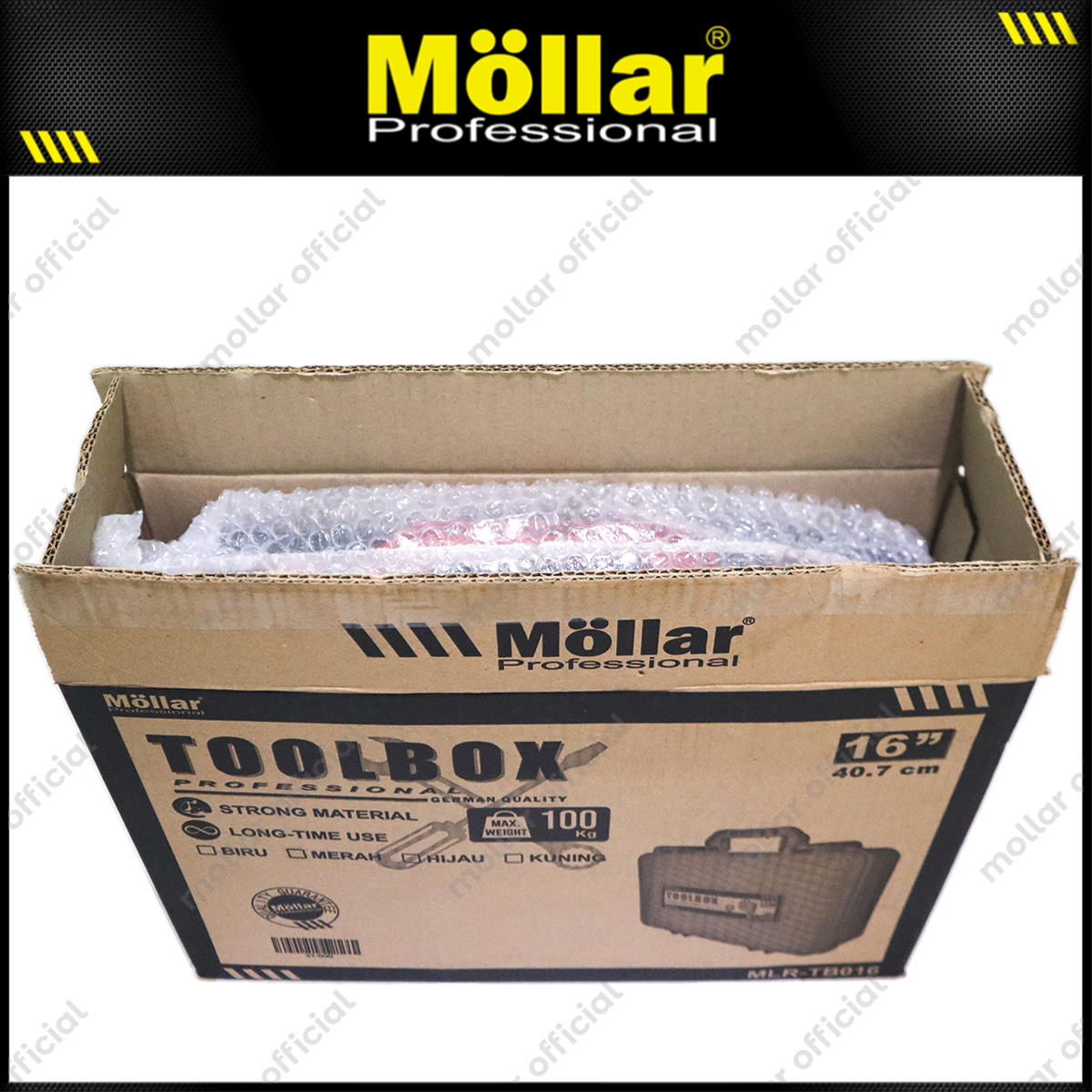 MOLLAR MLR-TB016 Tool Box Plastik 16" - Merah 31-600-R