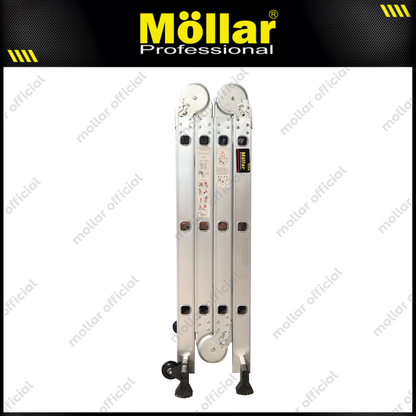 MOLLAR Tangga Lipat Almunium 4x3 3.4 meter 2 Roda