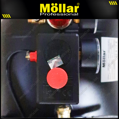 MOLLAR MLR-AC15100H3BP-R Mesin Kompresor Angin Oilless 3x1 HP 100 Liter Black Panther