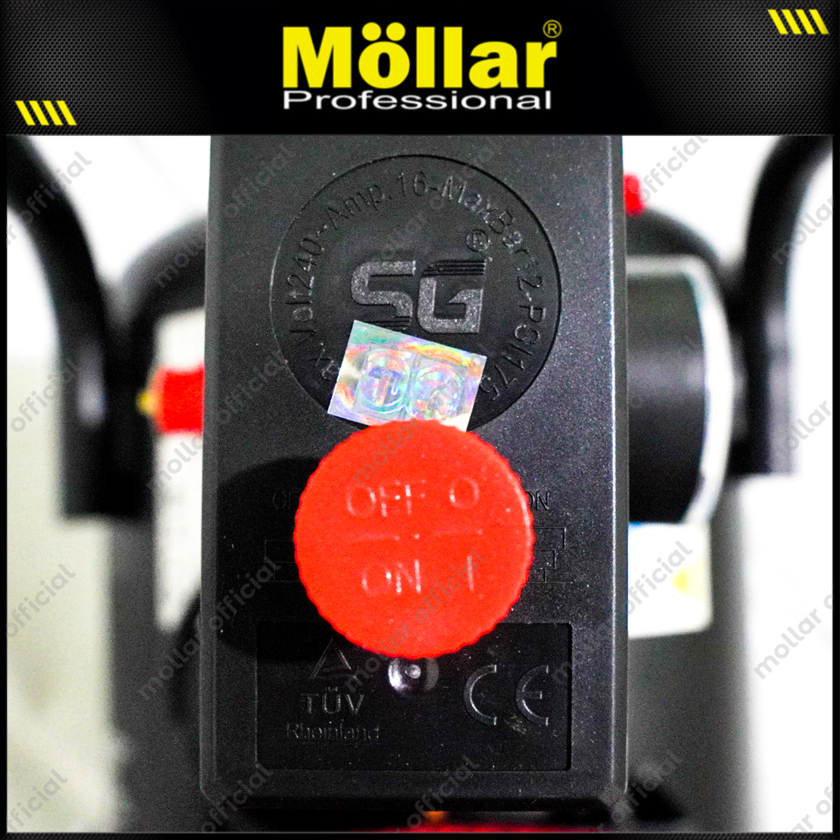 MOLLAR MLR-AC-1525BP Mesin Kompresor Angin Oilless 1 HP 25 Liter Black Panther
