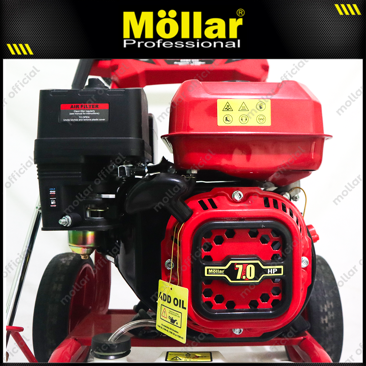 MOLLAR HPW2500E Mesin Jet Cleaner Bensin 7 HP 170 Bar / Gasoline High Pressure Washer