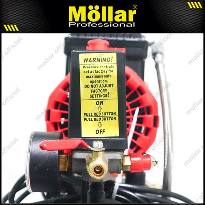 MOLLAR MLR-AC-1024BP Mesin Kompresor Angin Oilless 3/4 HP 24 Liter Black Panther