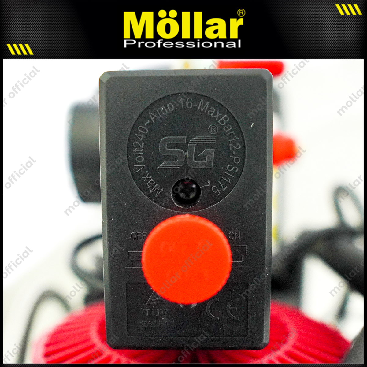 MOLLAR MLR-AC-1510BP Mesin Kompresor Angin Oilless 1 HP 10 Liter Black Panther