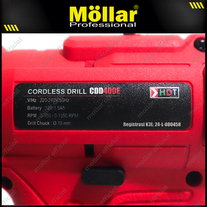 HDT CDD405E Mesin Bor 1 Baterai 12V / Cordless Drill