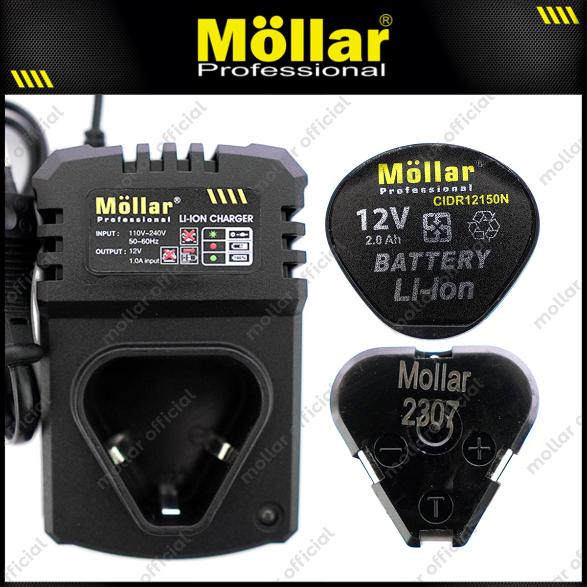 MOLLAR CIDR12150 Mesin Obeng Baterai 12V / Cordless Impact Driver