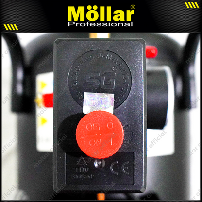 MOLLAR MLR-AC-1535BP Mesin Kompresor Angin Oilless 1 HP 35 Liter Black Panther
