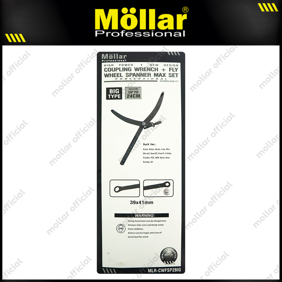 MOLLAR CWFSP2BIG Set Treker CVT Besar 24 cm & Kunci Kopling Matic 39-41 mm