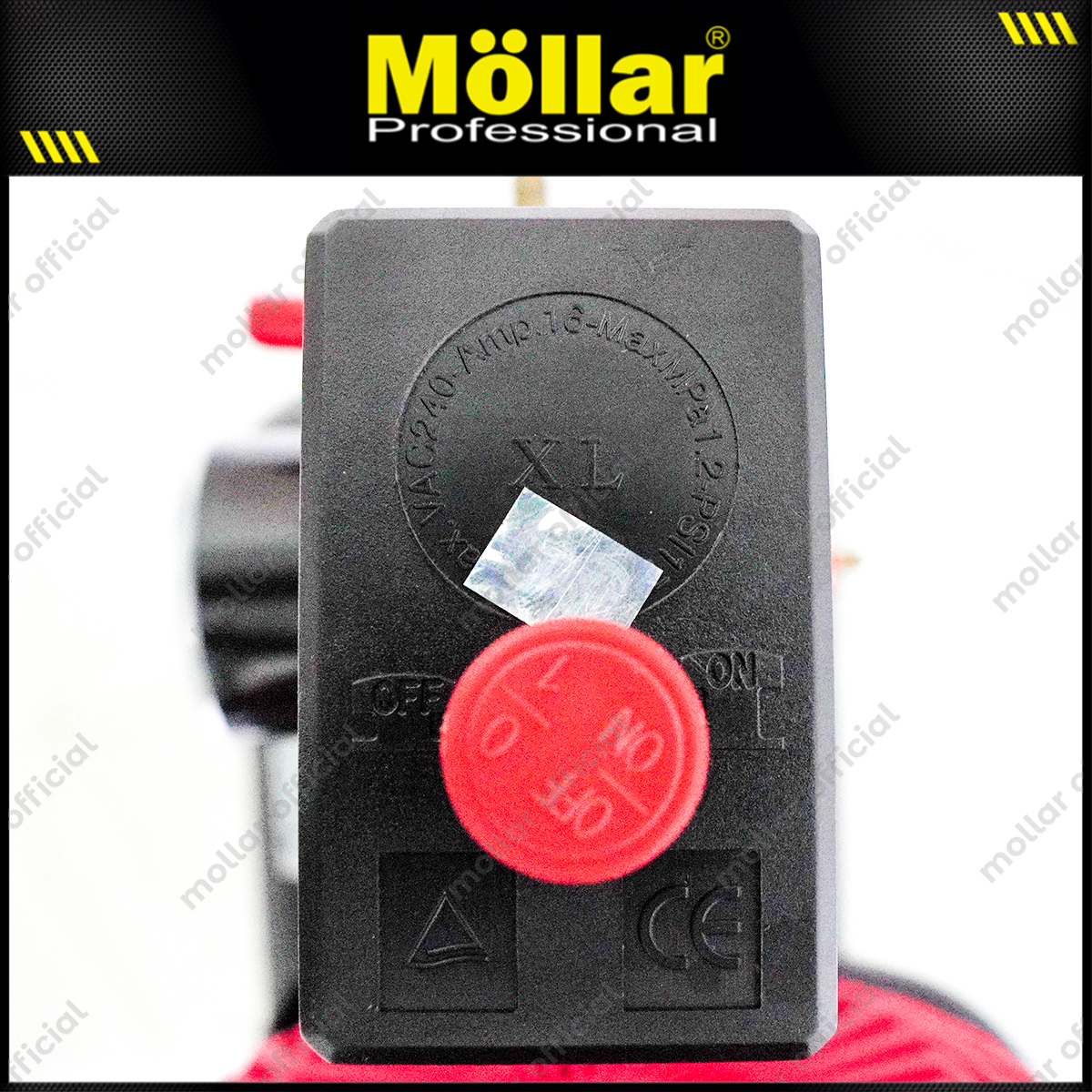 MOLLAR MLR-AC-1515BP Mesin Kompresor Angin Oilless 1 HP 15 Liter Black Panther