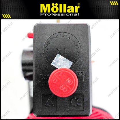 MOLLAR MLR-AC-1515BP Mesin Kompresor Angin Oilless 1 HP 15 Liter Black Panther