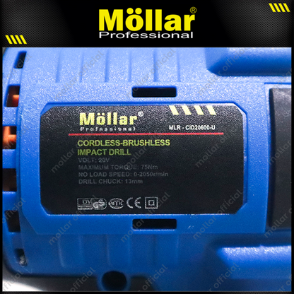 MOLLAR CID20600-U POLOSAN Cordless Impact Drill 13 mm 20V Tanpa Baterai & Charger