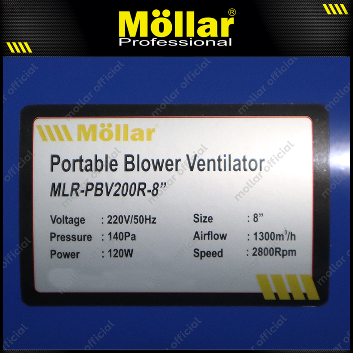 MOLLAR PBV200R Mesin Blower Ventilator Portable 8"
