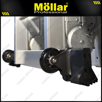 MOLLAR Tangga Lipat Almunium 4x5 5.8 meter 2 Roda