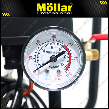 MOLLAR MLR-AC-1024BP Mesin Kompresor Angin Oilless 3/4 HP 24 Liter Black Panther