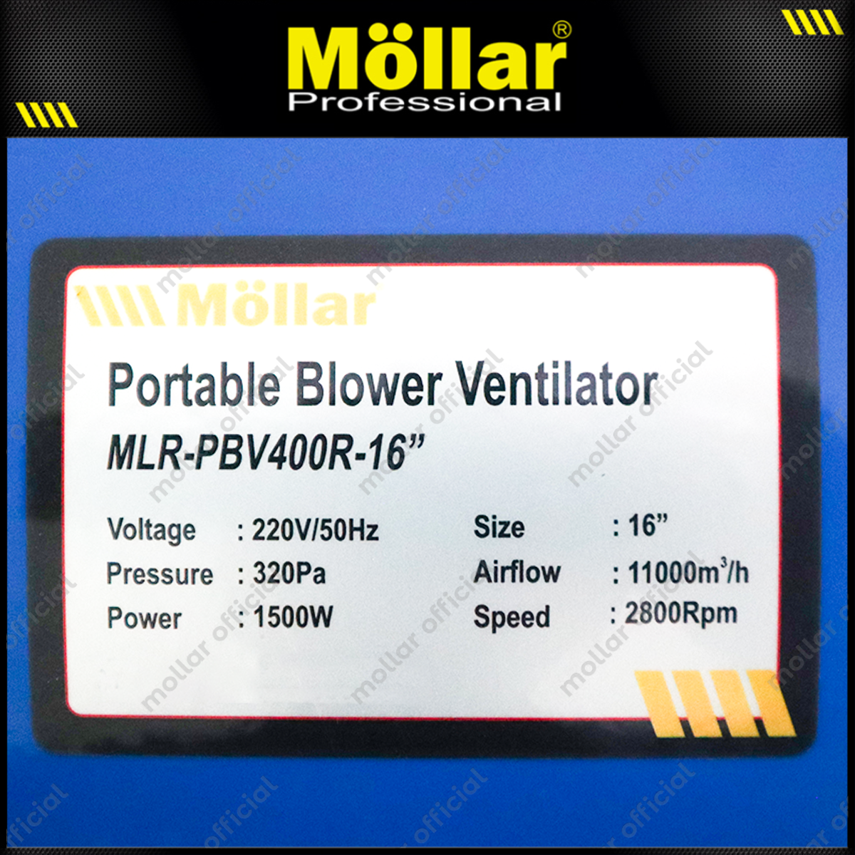 MOLLAR PBV400R Mesin Blower Ventilator Portable 16"