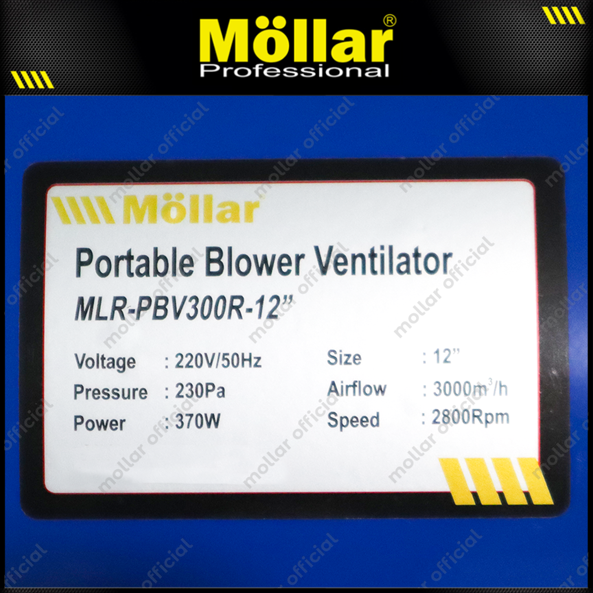 MOLLAR PBV300R Mesin Blower Ventilator Portable 12"