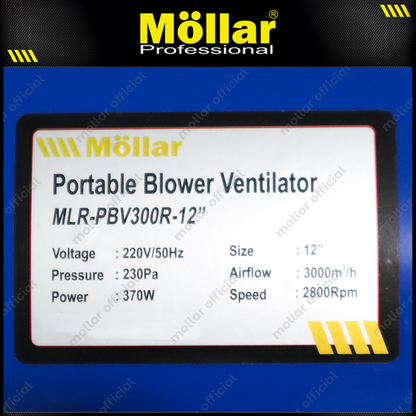 MOLLAR PBV300R Mesin Blower Ventilator Portable 12"