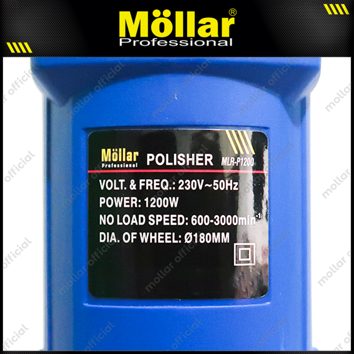 MOLLAR P1200 Mesin Poles Listrik 7" Variable Speed / Polisher