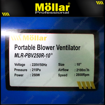 MOLLAR PBV250R Mesin Blower Ventilator Portable 10"