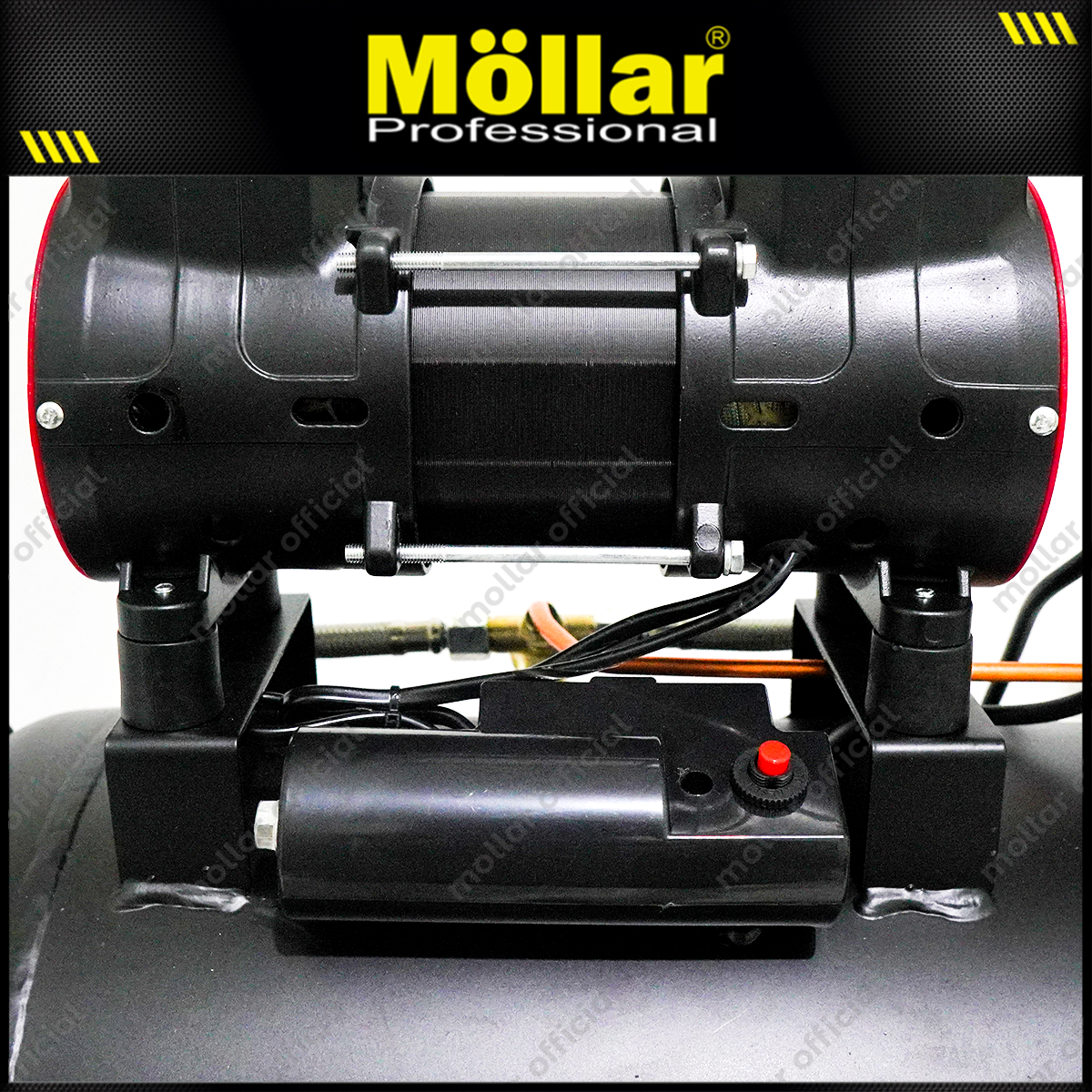 MOLLAR MLR-AC-1550BP Mesin Kompresor Angin Oilless 1 HP 50 Liter Black Panther