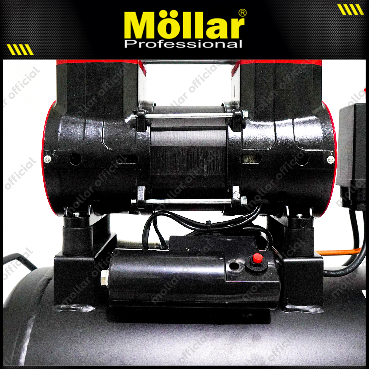 MOLLAR MLR-AC-1525BP Mesin Kompresor Angin Oilless 1 HP 25 Liter Black Panther