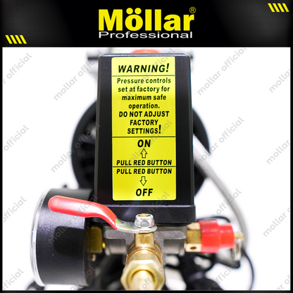 MOLLAR MLR-AC-1024S Mesin Kompresor Listrik Oilless 3/4 HP 24 Liter