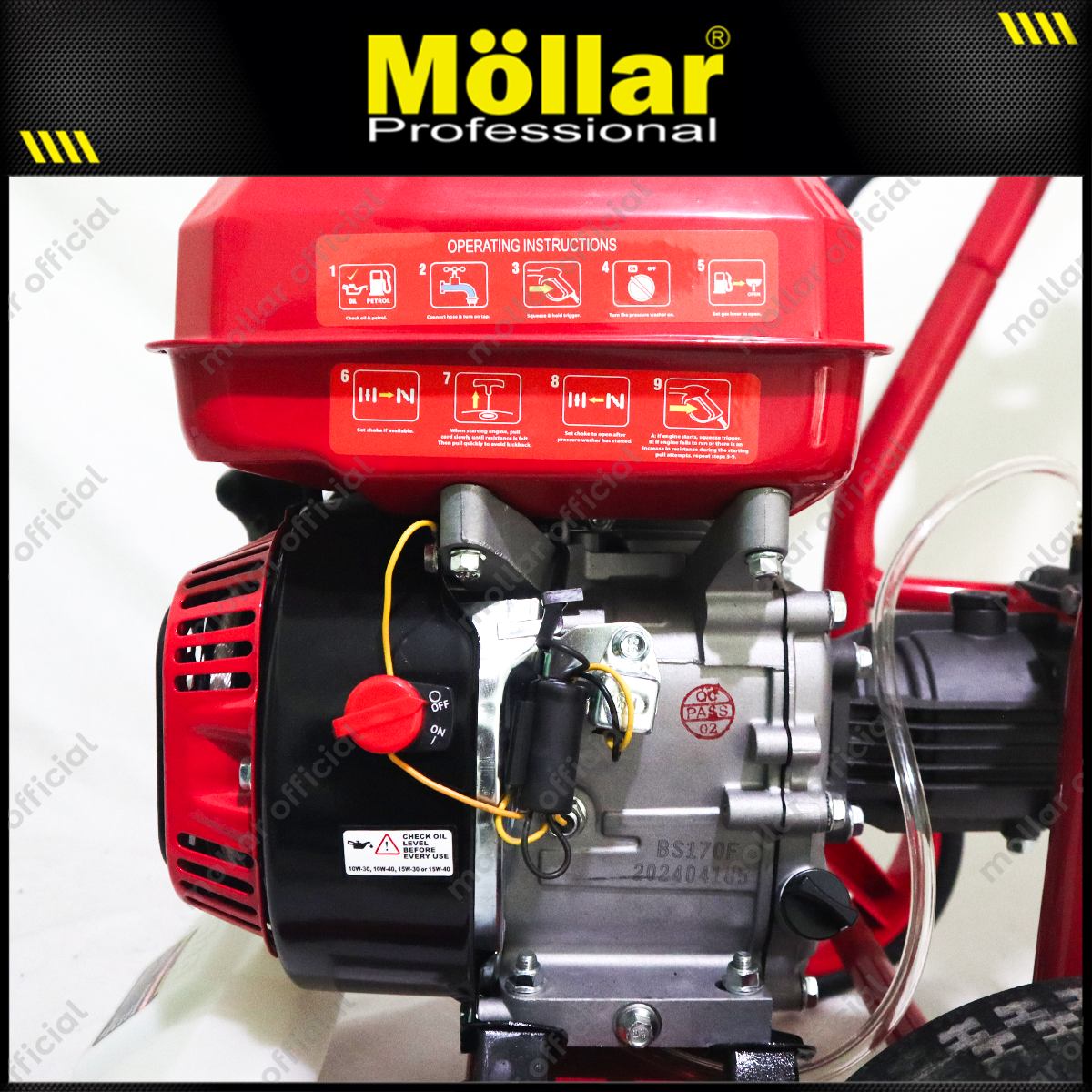 MOLLAR HPW2500E Mesin Jet Cleaner Bensin 7 HP 170 Bar / Gasoline High Pressure Washer
