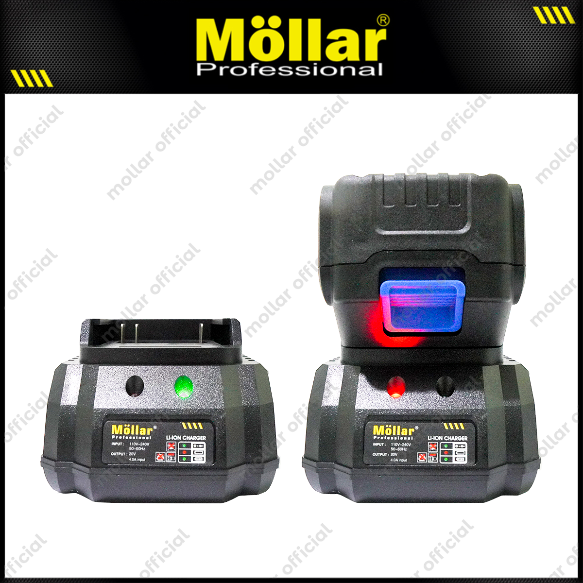 MOLLAR CAG20550 Mesin Gerinda 4" Baterai 20V / Cordless Angle Grinder