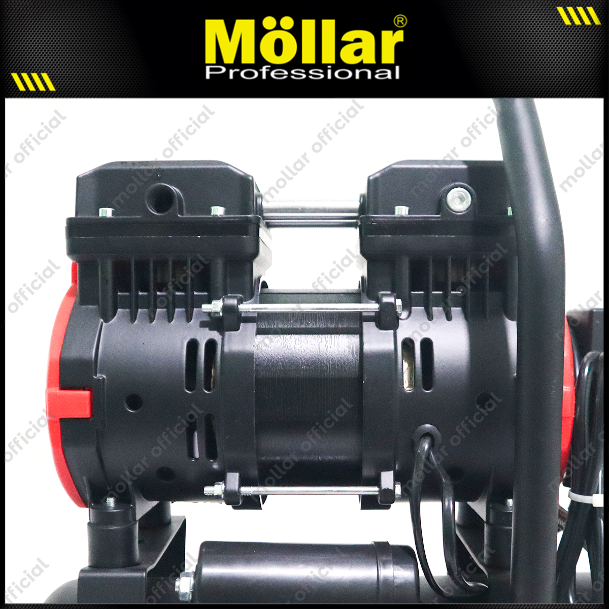 MOLLAR MLR-AC-1008BP Mesin Kompresor Angin Oilless 3/4 HP 8 Liter Black Panther