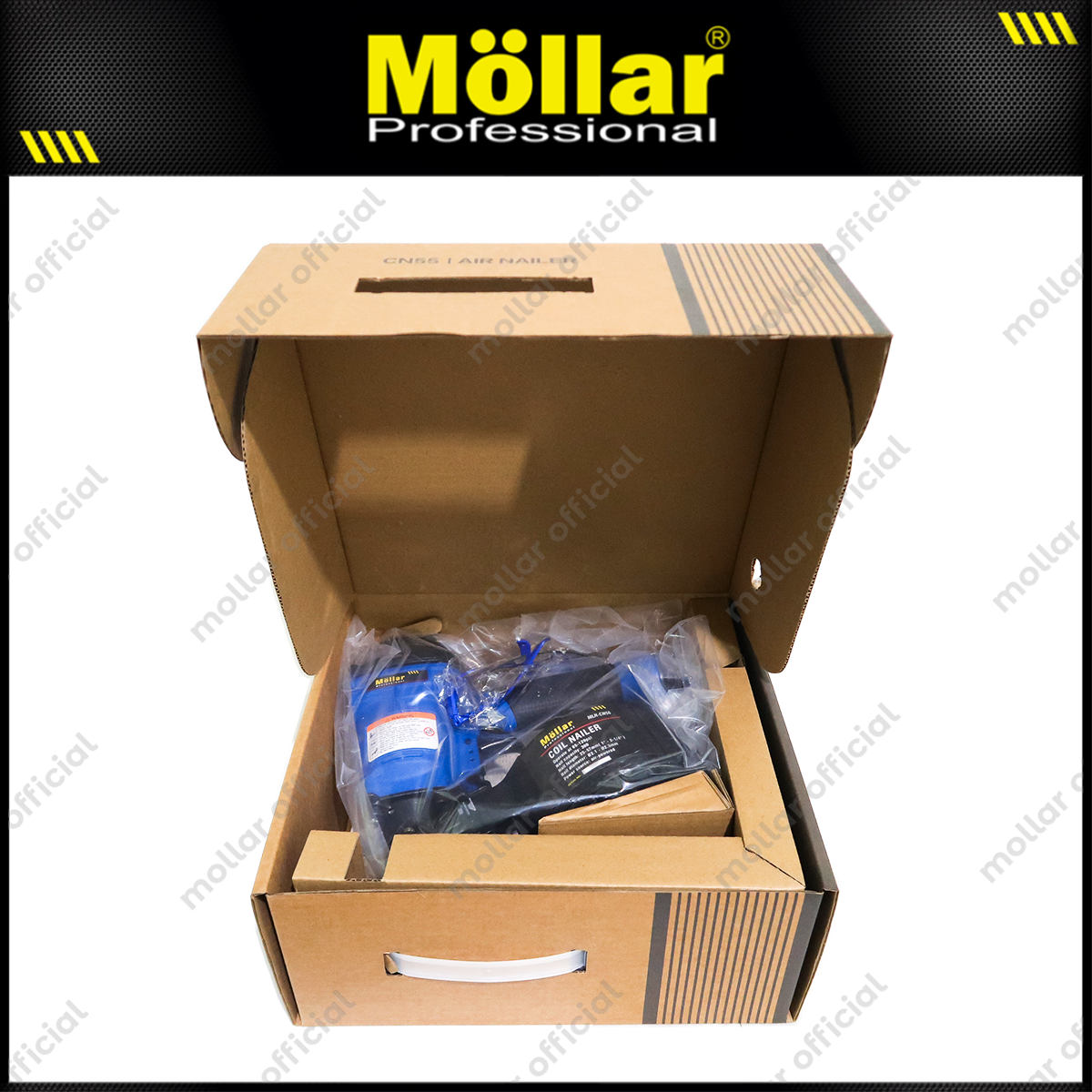 MOLLAR CN55 Mesin Coil Stapler Gun Angin Kompresor