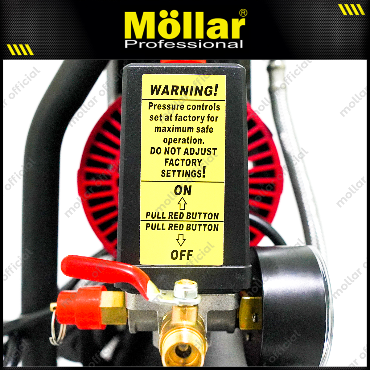 MOLLAR MLR-AC-1510BP Mesin Kompresor Angin Oilless 1 HP 10 Liter Black Panther