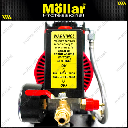 MOLLAR MLR-AC-1550BP Mesin Kompresor Angin Oilless 1 HP 50 Liter Black Panther