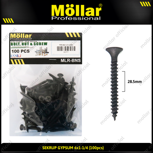MOLLAR 93-011 Sekrup Gypsum 6 x 1-1/4 - 100 pcs