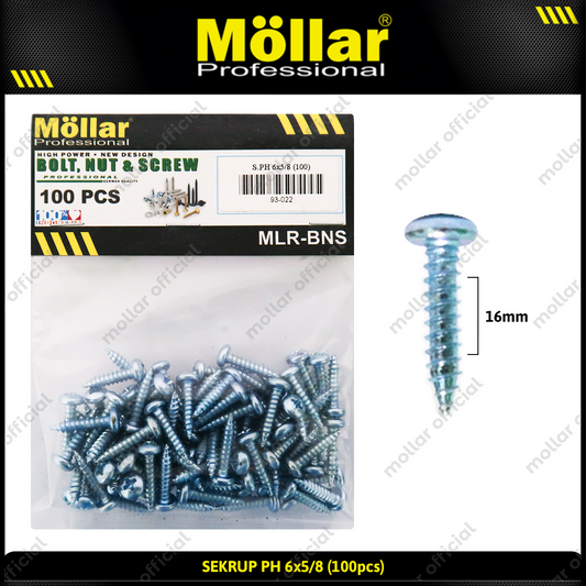 MOLLAR 93-022 Sekrup PH 6 x 5/8 - 100 pcs